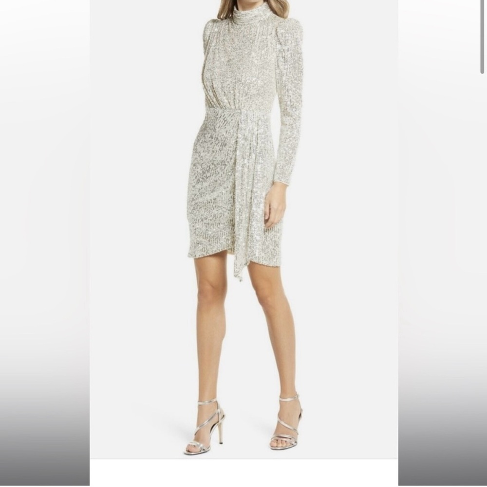Eliza j silver sequin mini dress